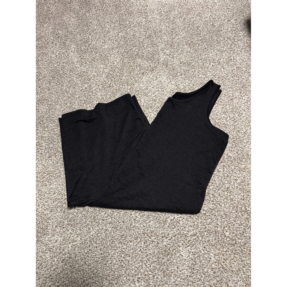 AnyBody Women Charcoal Gray Sleeveless Wide Leg Pocket Jumpsuit 2X A644730
